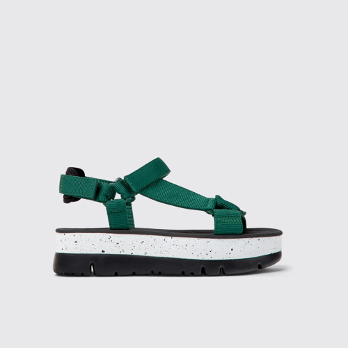 Image of Oruga Up Sandalias verdes de tejido para mujer