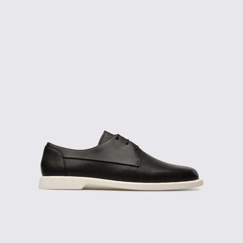 Side view of Juddie Women’s black lace-up shoe