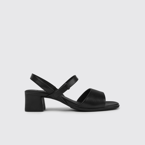 Image of Side view of Katie Women’s black strappy sandal
