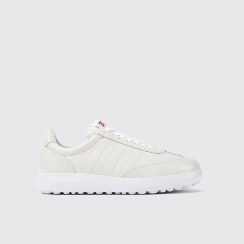 Image of Side view of Pelotas XLite White Leather and Textile Sneakers for Women