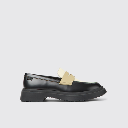 Image of Side view of Twins Multicolored leather loafers for women