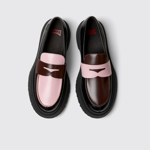 Twins Mocassins en cuir multicolore pour femme.