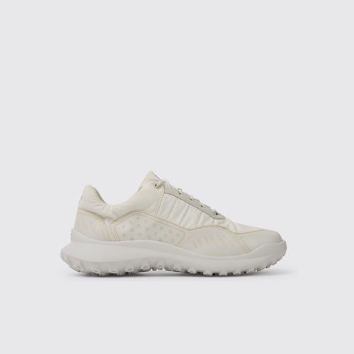 Side view of CRCLR White sneaker for women