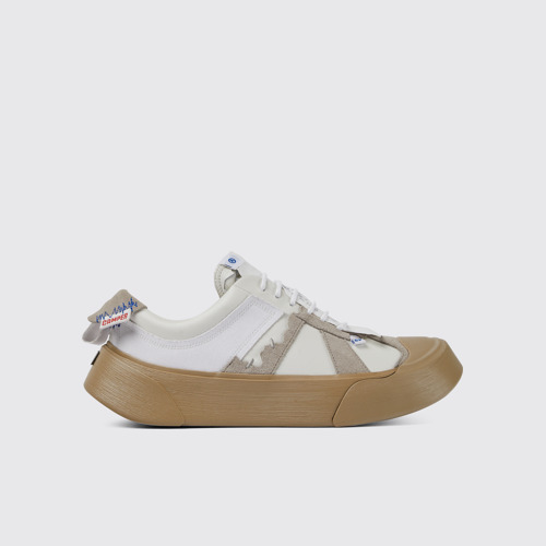 Side view of ADERERROR White/beige shoes