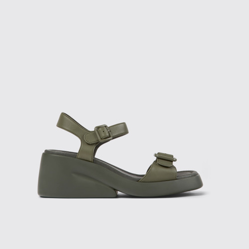 Image of Kaah Sandalias verdes de piel para mujer