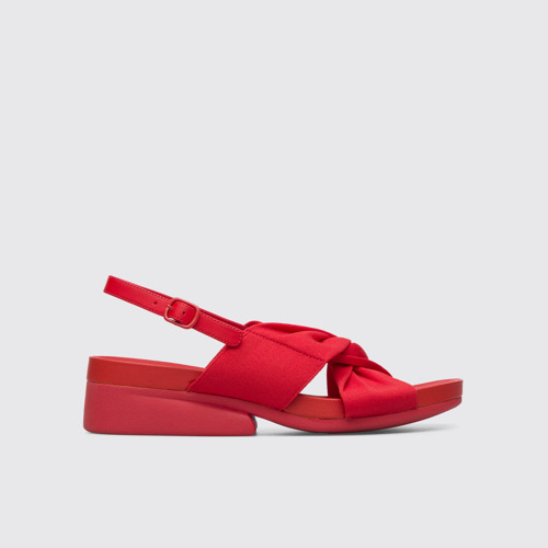 Side view of Minikaah Red sandal for women