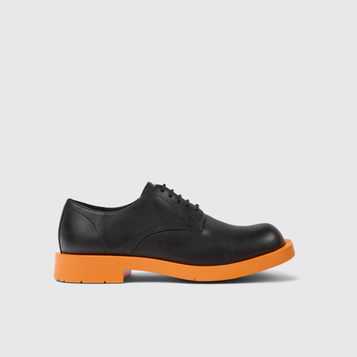 Side view of MIL 1978 Black leather shoes for women