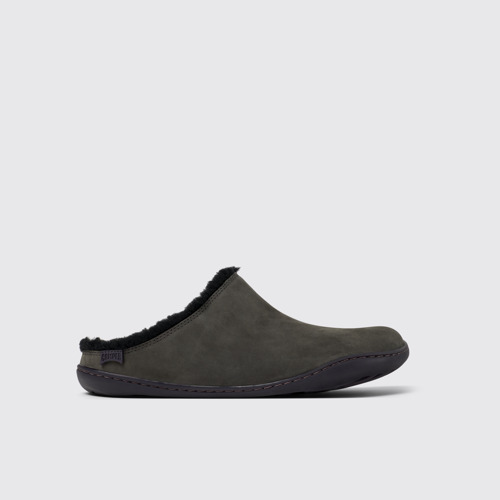 Image of Side view of Peu Gray Nubuck Clogs for Women