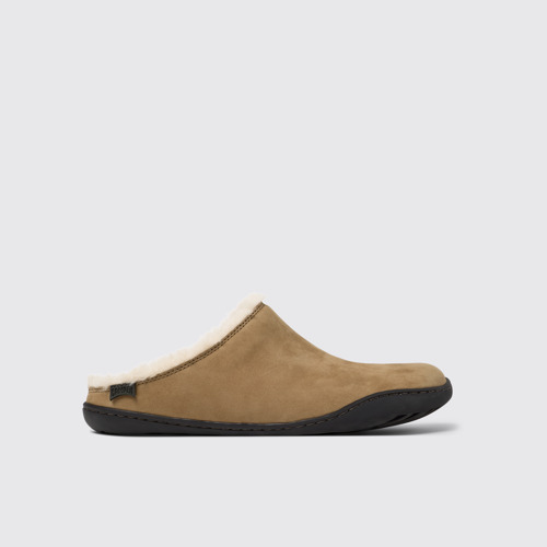 Image of Side view of Peu Brown Nubuck Clogs for Women