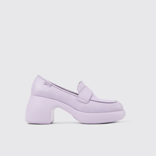 Image of Thelma Mocassin en cuir violet pour femme