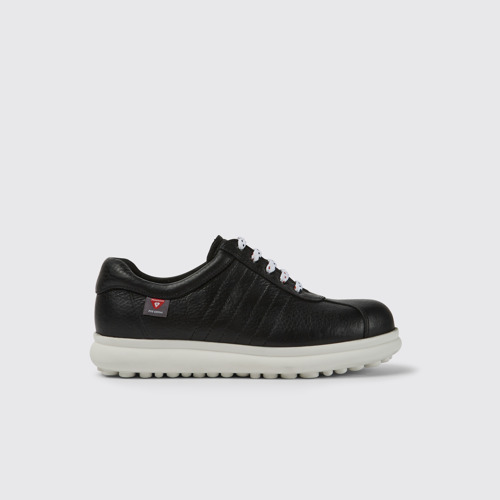 Side view of Pelotas Protect Black leather sneakers for women
