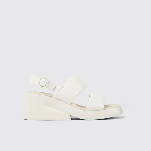 Image of Kaah Sandalias de piel blancas para mujer