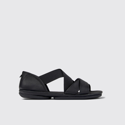 Image of Right Sandalias de piel negras para mujer.