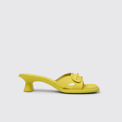 Image of Dina Sandalias de piel amarillas para mujer