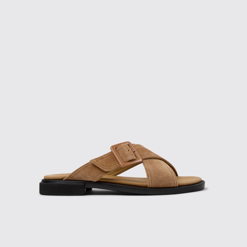 Eda Braune Wildleder-Sandalen Für Damen.