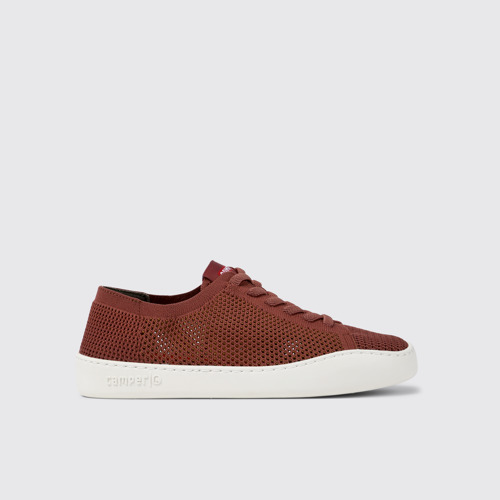 Image of Side view of Peu Touring Red Textile Sneaker for Women