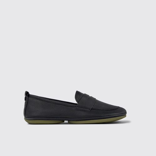 Image of Right Mocasín de piel negro para mujer