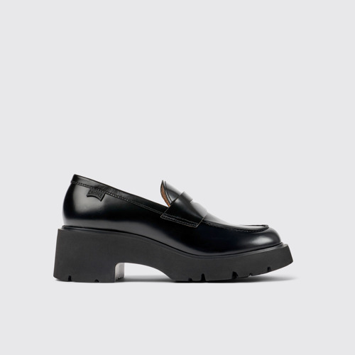 Image of Milah Mocasines de piel negra para mujer.