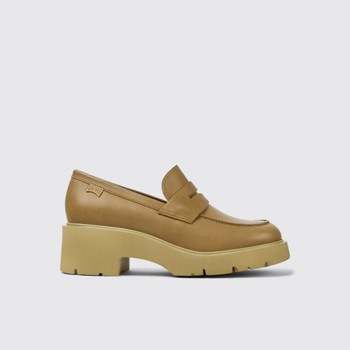 Milah Mocasines beige de piel para mujer