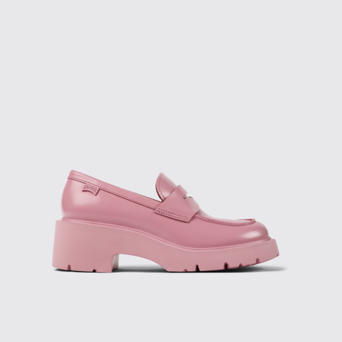 Image of Milah Mocasines rosas de piel para mujer
