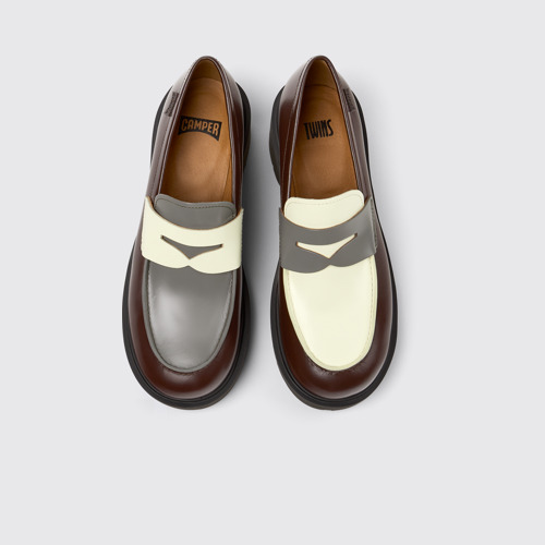 Image of Twins Mocasines multicolores de piel para mujer
