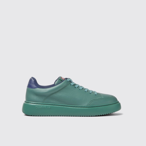 Side view of Runner K21 Green leather sneakers for women