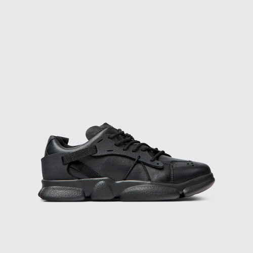 Image of Karst Sneakers negras de piel y tejido para mujer