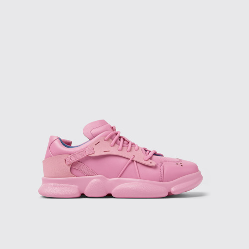 Image of Karst Sneakers rosas de piel y tejido para mujer
