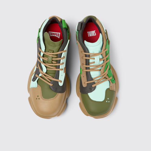 Image of Twins Sneaker de piel/tejido multicolor para mujer