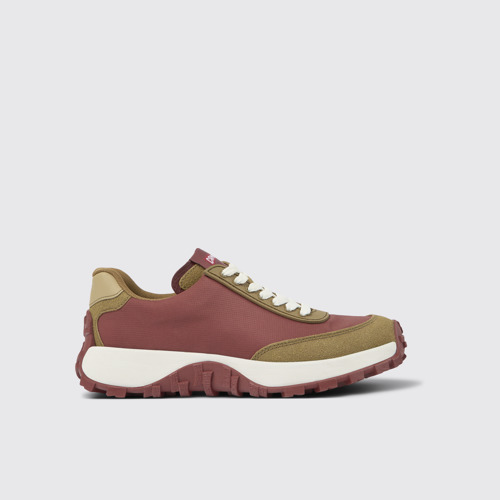 Side view of Drift Trail VIBRAM Red Textile/Nubuck Sneaker for Women