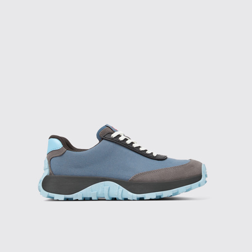 Image of Side view of Drift Trail VIBRAM Gray textile and nubuck sneakers for women