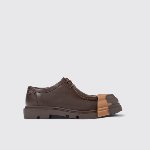 Image of Side view of Junction Brown Leather Women's Shoes.