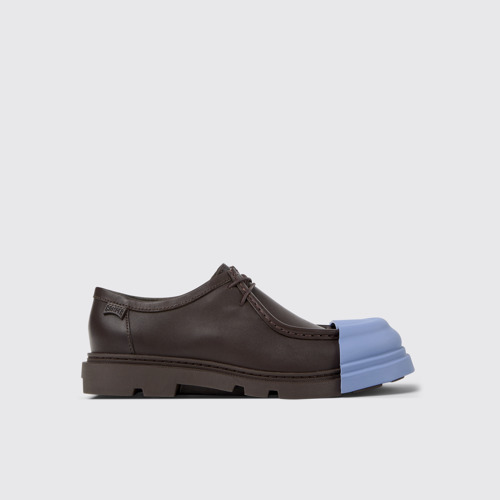 Side view of Junction Brown Leather Shoes for Women.