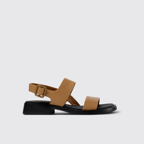 Dana Sandales à deux brides en cuir marron pour femme