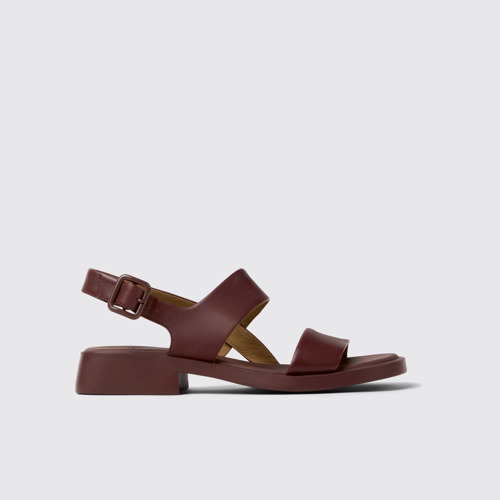 Dana Burgunderrote Ledersandalen Für Damen.