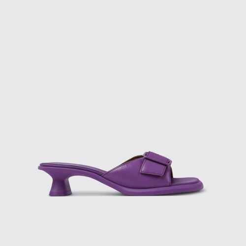 Image of Dina Sandalia de piel violeta para mujer