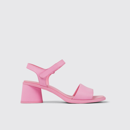 Side view of Kiara Pink Leather Sandal for Women