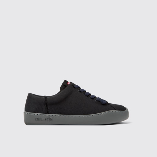 Image of Side view of Peu Touring Black Recycled PET Women's Sneakers.