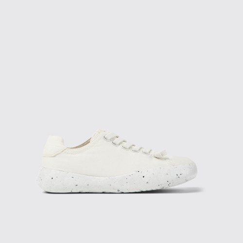 Side view of Peu Stadium White textile sneakers for women