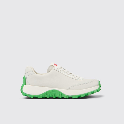 Image of Side view of Drift Trail VIBRAM White Leather/Textile Sneaker for Women