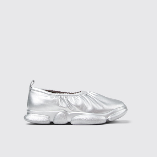 Image of Karst Zapatos de piel plateada para mujer.