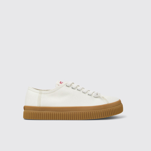Image of Side view of Peu Roda White TENCEL® Lyocell Women's Shoe.