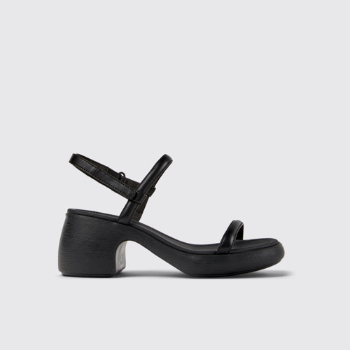 Image of Thelma Sandalias de piel negra para mujer.