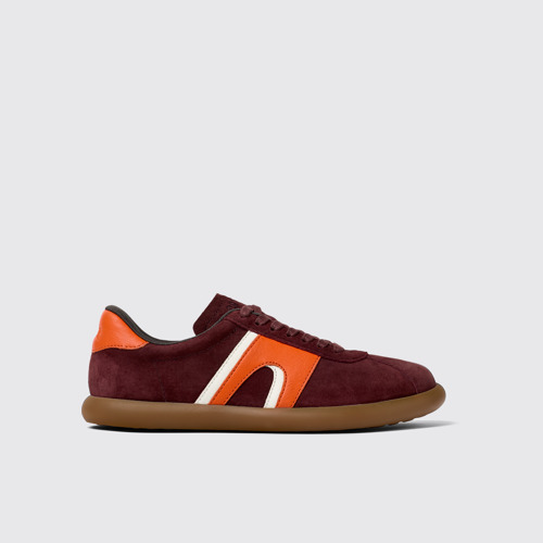 Image of Pelotas Soller Sneaker de piel nobuk/burdeos para mujer