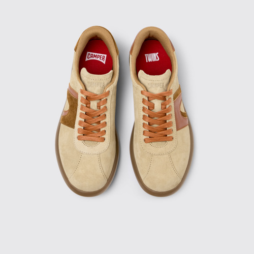 Image of Overhead view of Twins Multicolor Nubuck Sneakers for Women.