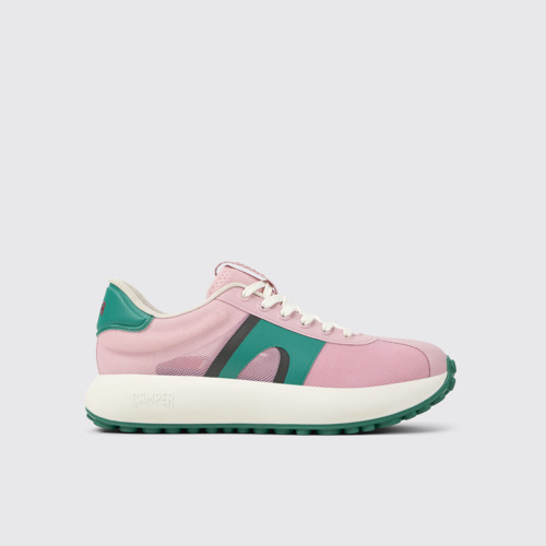 Image of Side view of Pelotas Athens Multicolor Stitch-Free Sneakers for Women.