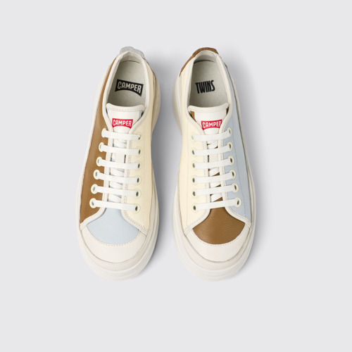 Image of Overhead view of Twins Multicolored Leather Sneaker for Women