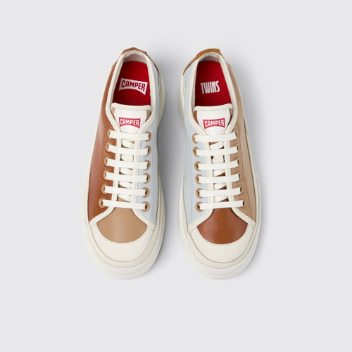 Image of Twins Sneakers de piel multicolor para mujer.