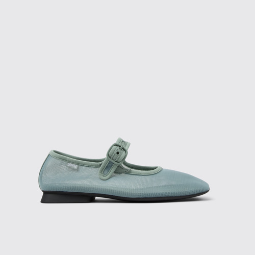 Image of Side view of Casi Myra Green Recycled PET Women's Shoe.