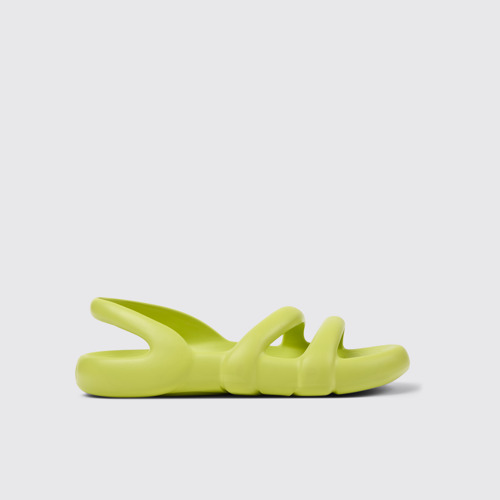 Image of Side view of Kobarah Flat Yellow Sandals.